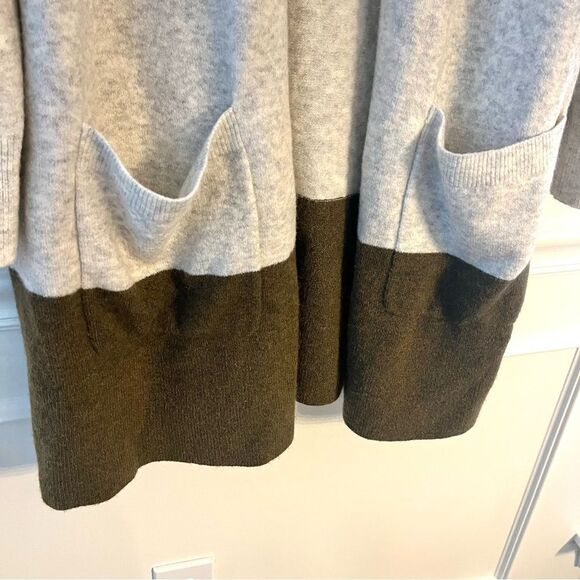 Madewell Kent Colorblock Cardigan in cozy Alpaca Yarn, Gray Pink Green NWOT - Picture 4 of 9